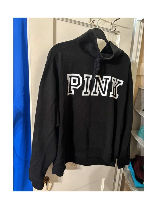 PINK Victoria's Secret Tops - Gently Used- Victoria Secret Pink Black High Neck Sweatshirt- Women’s XL